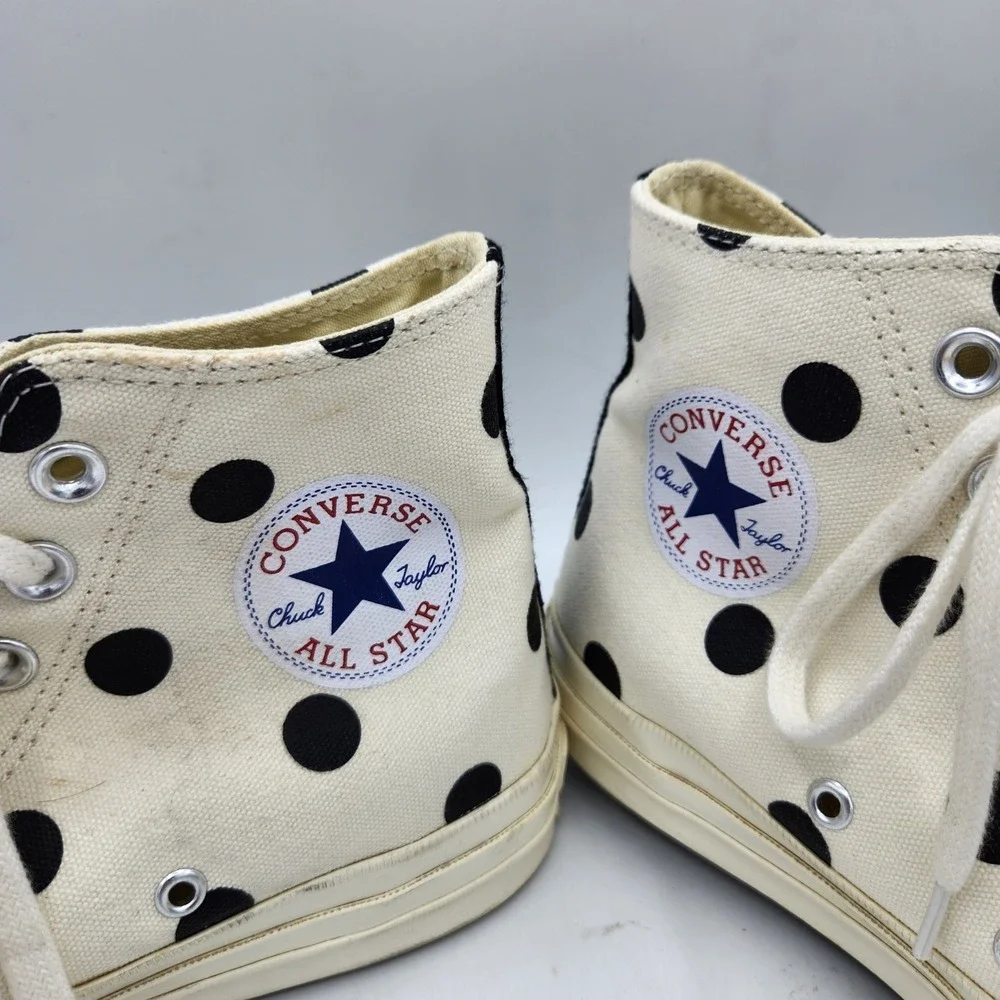 Comme Des Garcons Play x Chuck Taylor All Star High Top White Polka Dot M‎ 7 W 9